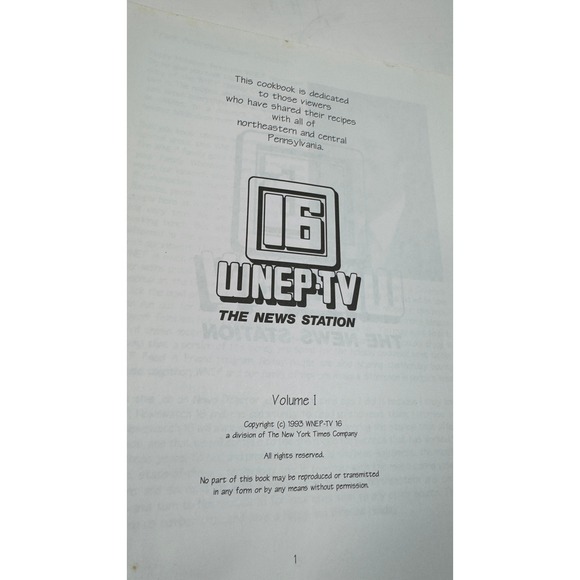 Vintage 1993 WNEP TV 16 Holiday Cookbook Vol 1 NEPA Newswatch 16 - Picture 2 of 8